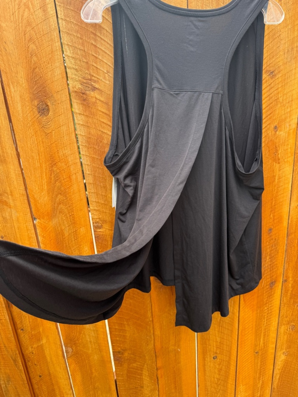 Pair of Tek Gear Black Hi-Low Racerback Open Split Back Active Tank Top - 3X - Picture 4 of 9